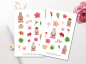 Preview: Mädchen Tropische Blumen Sticker Set